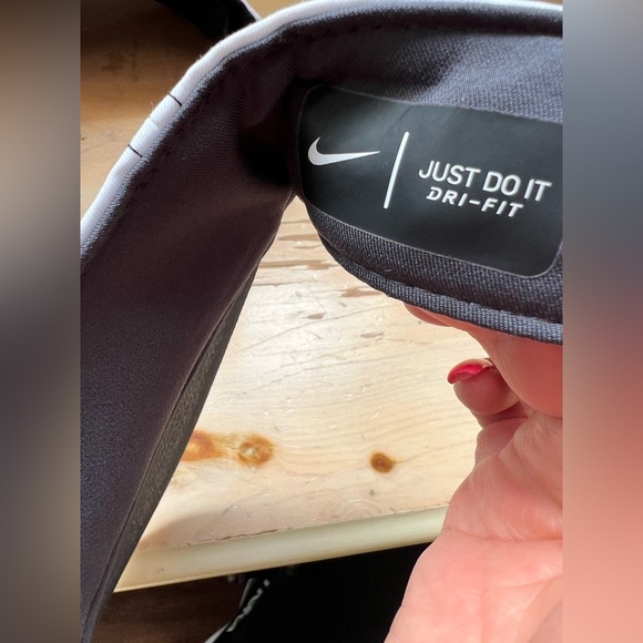 Bundle of 2 Nike Just Do It Dri Fit Visor Hat Cap Adult Size M/L White Strapback - Picture 4 of 9